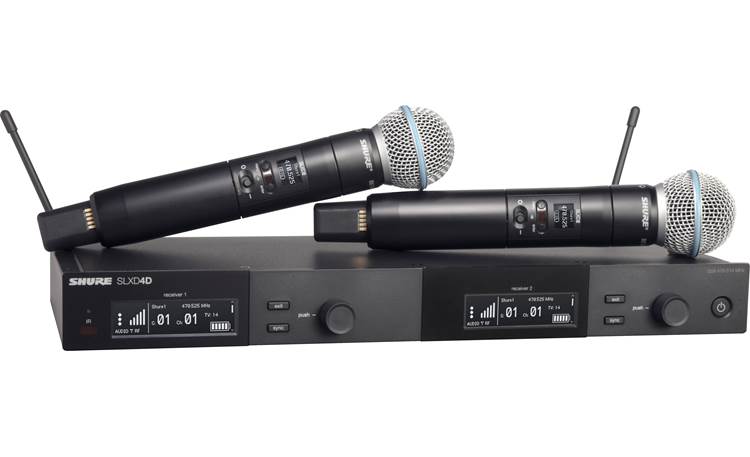 I think I'm sick Tectonic Earth Shure SLXD2D/B58-G58 (G58 frequency band, 470-514 MHz) Digital wireless  microphone system with two wireless SM58 microphones at Crutchfield