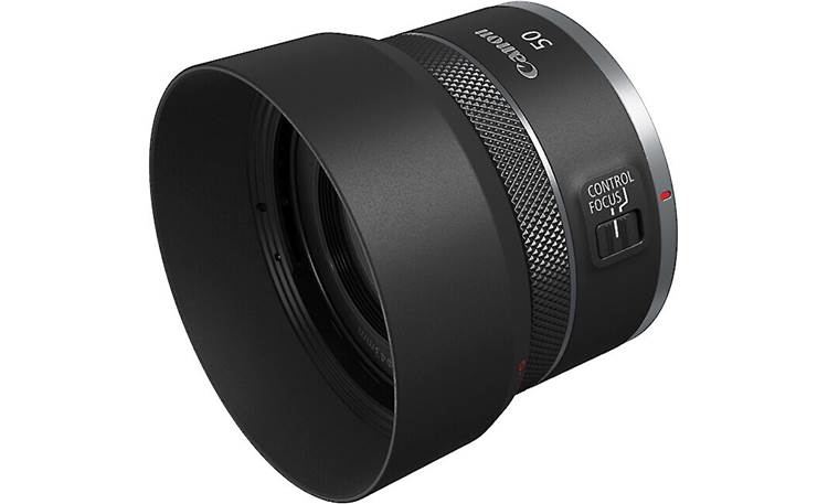 Canon RF 50mm f/1.8 STM Shown with optional ES-65B lens hood (sold separately)