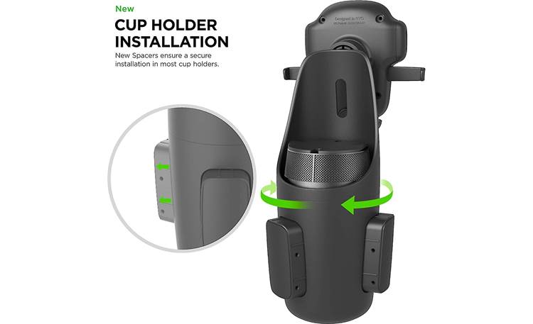 iOttie Easy One Touch 5 Adjustable spacers let this mount fit in a variety of cup holder sizes