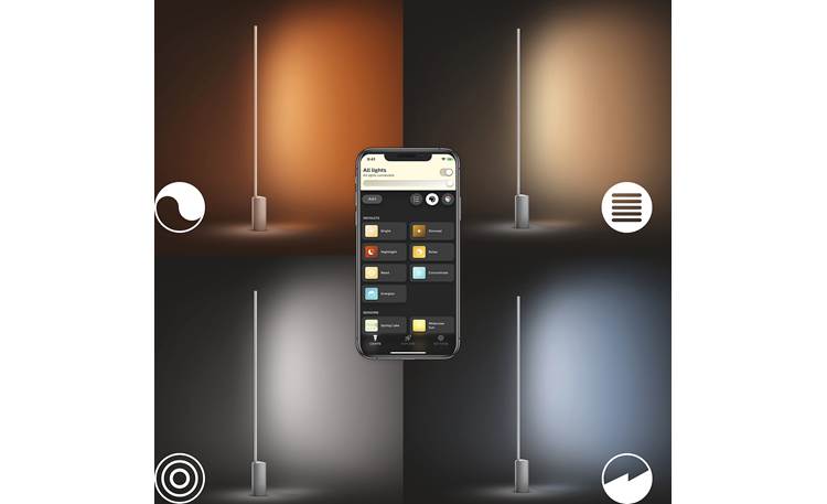Philips Hue White and Color Ambiance Signe Floor Light Preset light recipes provide the right shade of white light for different tasks