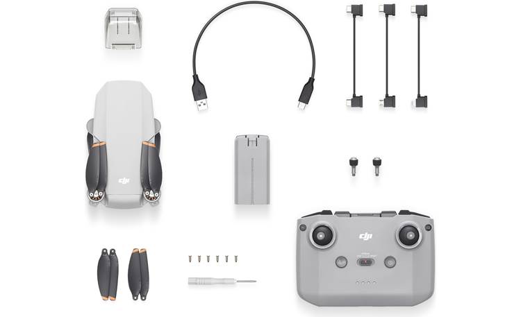 DJI Mini 2 Includes a USB-C cable and three different RC (remote controller) connections