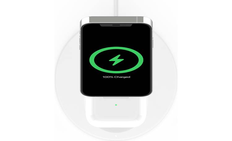 Belkin BOOST↑CHARGE™ PRO 2-in-1 Wireless Charger with MagSafe Holds smartphone (not included) at an angle