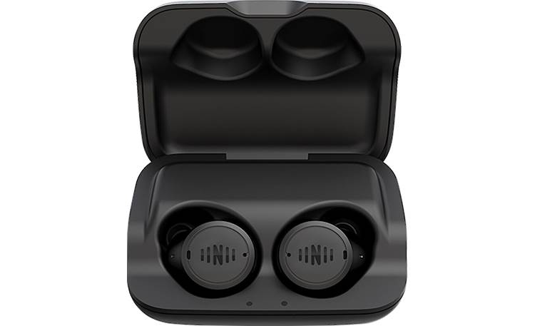 Nuheara IQbuds2 MAX Included charging case banks enough power for up to 20 hours of music playback