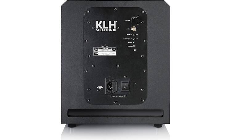 KLH Stratton 10 Volume, phase, and crossover controls are integrated into the back panel