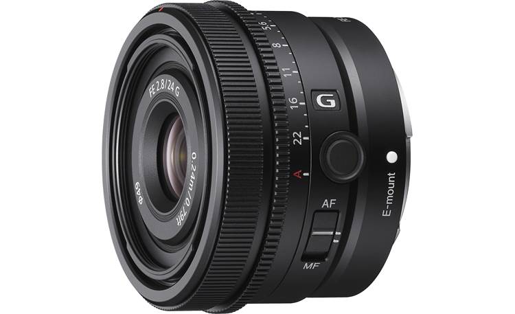 Sony FE 24 mm f/2.8 G Shown with included lens hood removed