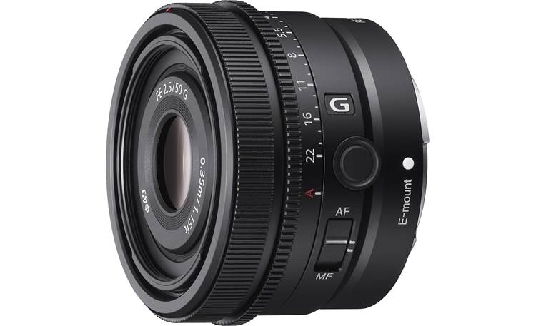 Sony FE 50mm f/2.5 G Shown with lens hood removed