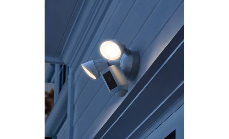 Ring Floodlight Cam Wired Plus Ultra-bright LED floodlights are motion-activated