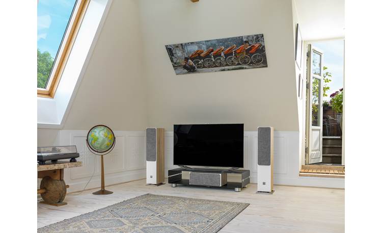 DALI Oberon 5 In a room, shown with Oberon Vokal center channel speaker (sold separately), with grilles 