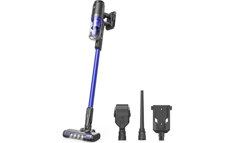 eufy HomeVac S11 Reach Shown with included tools and wall-mount