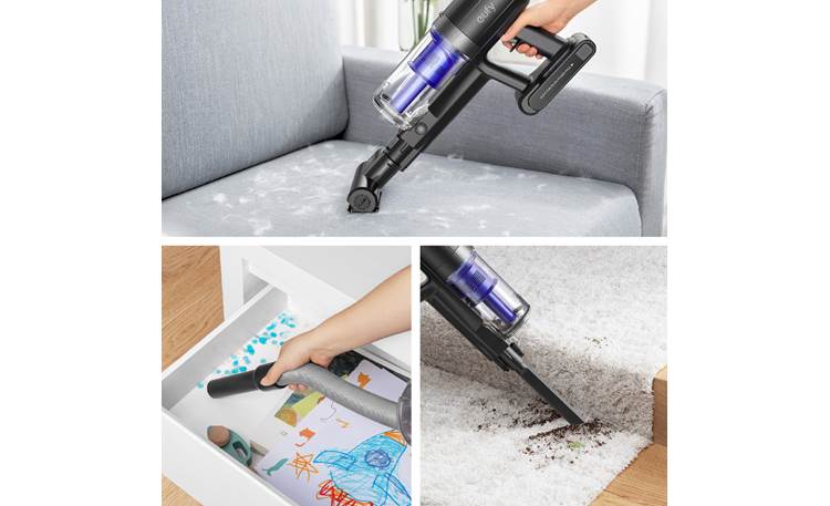 eufy HomeVac S11 Reach Versatile vacuuming options (mini roller-brush and extension hose sold separately)