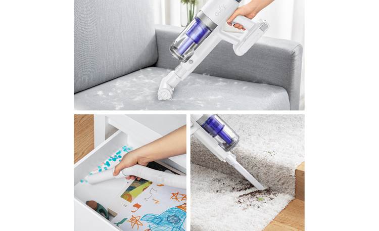 eufy HomeVac S11 Reach Versatile vacuuming options (mini roller-brush and extension hose sold separately)