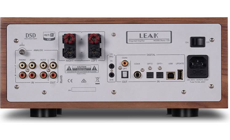 LEAK Audio STR130/CDT Back of Stereo 130 integrated amplifier