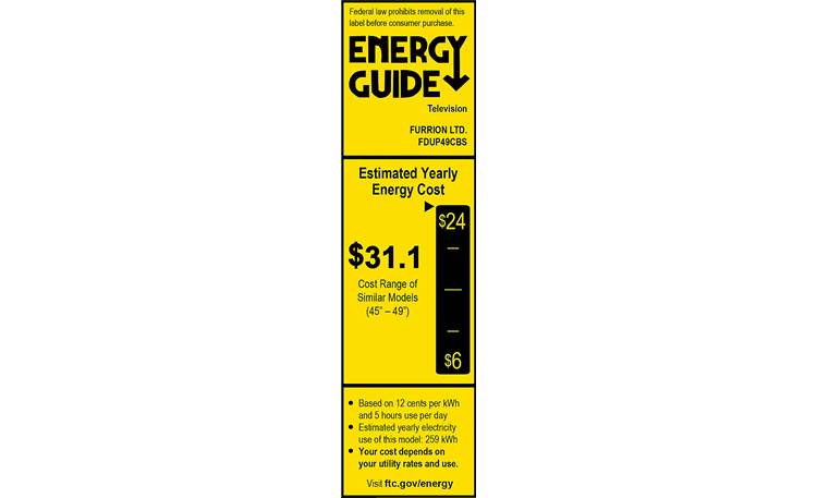 Furrion Aurora® FDUP49CBS Energy Guide