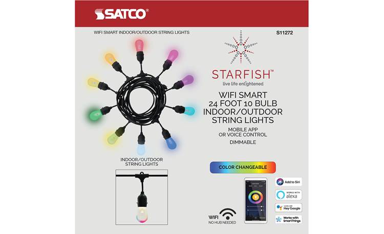 Satco Starfish RGB and Warm White Outdoor LED String Lights (24 feet) Other