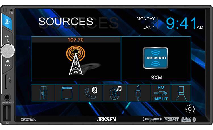 Jensen CR271ML Big icons and a volume knob for easy control