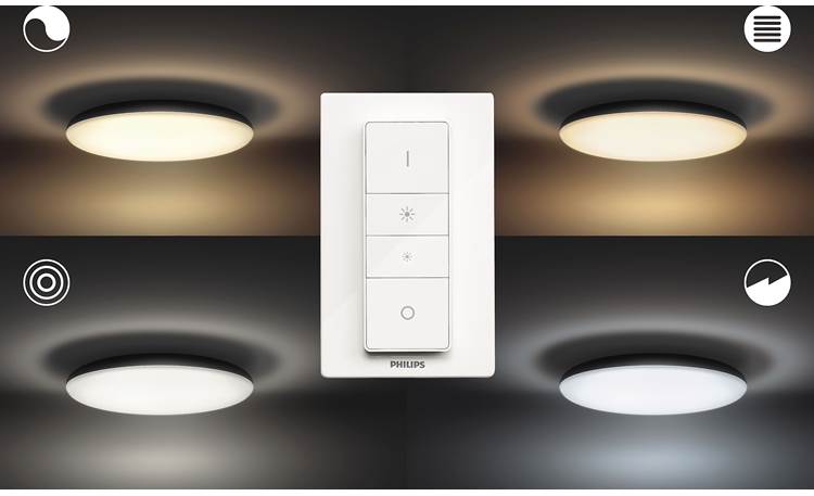 Philips Hue Cher Ceiling Light Tune the white light to suit your mood using the free app, or try a Hue dimmer (sold separately)