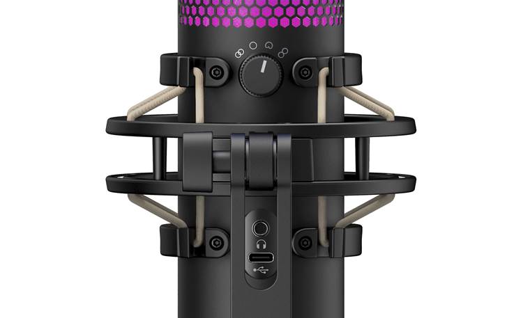 HyperX QuadCast S Shock mount isolates the mic with elastic suspension