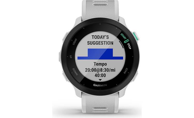 Forbyde Forstå Bandit Garmin Forerunner 55 (White) GPS running smartwatch at Crutchfield