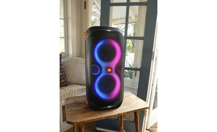 JBL PartyBox 110 Portable Bluetooth® speaker with light display at 