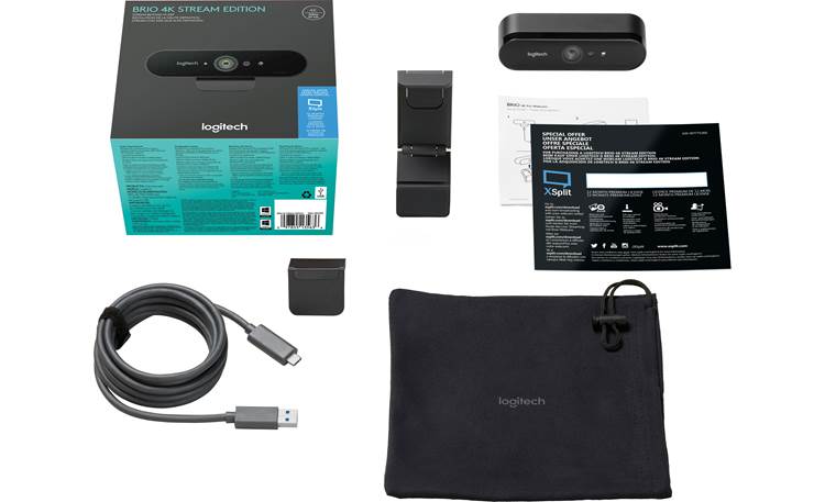 Logitech 4K Pro Webcam Webcam and included accessories