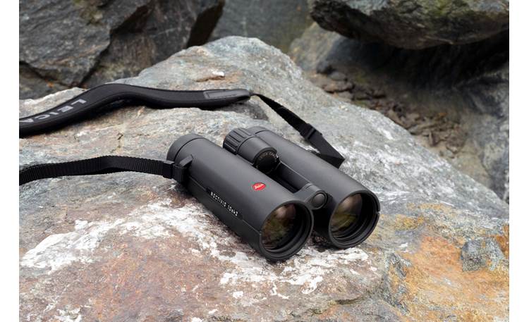 Leica Noctivid 10x42 Binoculars Shown with included adjustable Neoprene strap