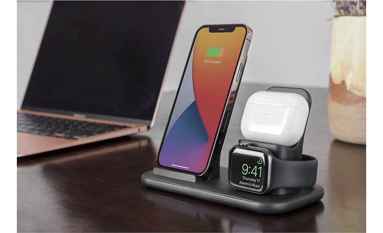 Scosche Base3™ 3-in-1 Wireless Charging Dock Charge from compatible computer with included USB-C cable (devices not included0