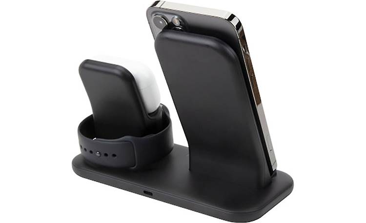 Scosche Base3™ 3-in-1 Wireless Charging Dock Back (devices not included)