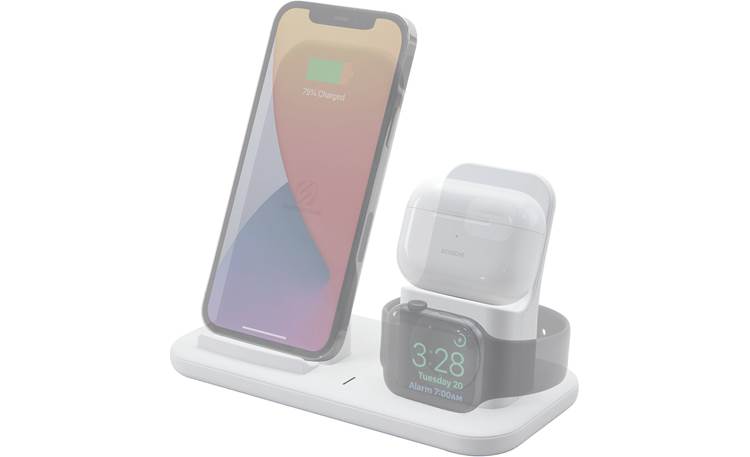 Scosche Base3™ 3-in-1 Wireless Charging Dock Right front transparency