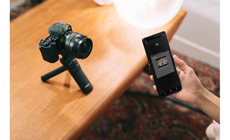 Sony Alpha ZV-E10 Vlog Camera Kit Connect wirelessly to your camera to transfer imagery (shooting grip sold separately)