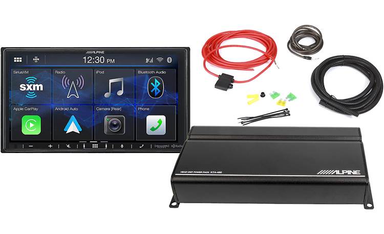 Alpine iLX-407 and 4-channel Amp Package Front