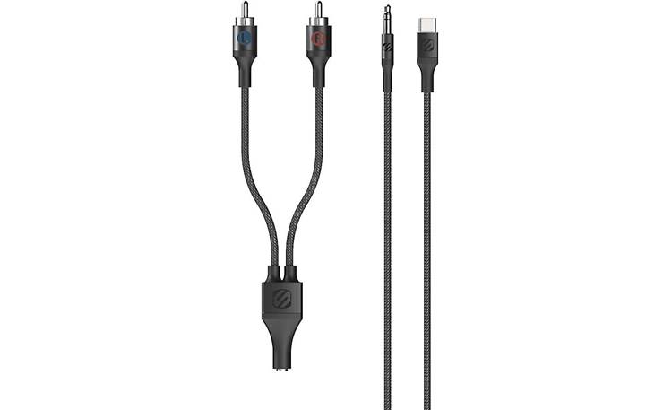 Scosche HookUp Premium USB-C Audio Adapter Kit USB-C to 3.5mm minijack cable can be used with or without RCA plug adapter
