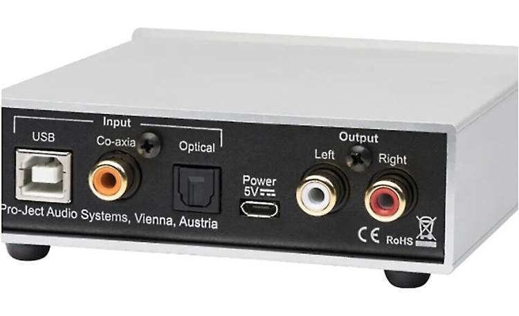 Pro-Ject Head Box S2 Digital Back view, showing digital inputs and analog RCA outputs