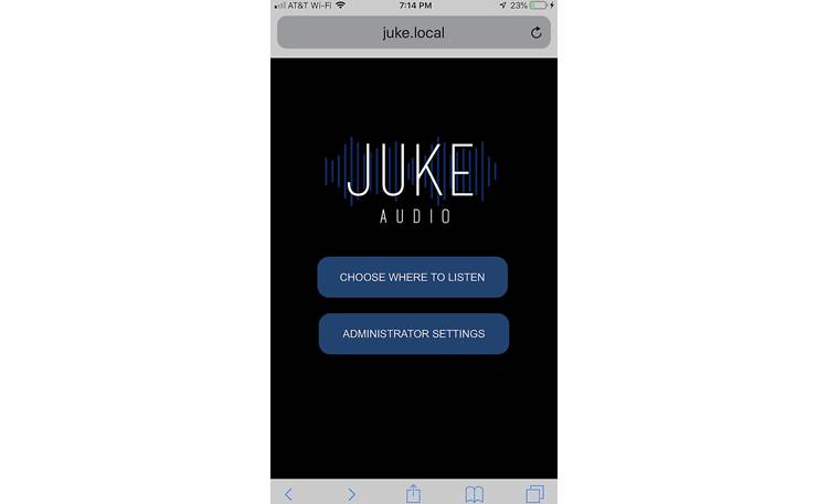 Juke Audio Juke-6 Web interface splash screen