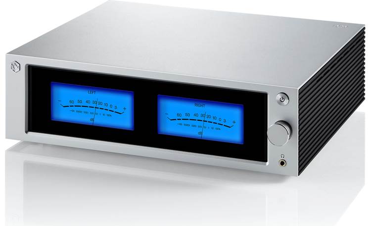 HiFi Rose RS250 Customizable display showing blue VU meters