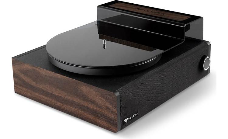 Victrola Premiere V1 Turntable Music System Shown with dust cover in place