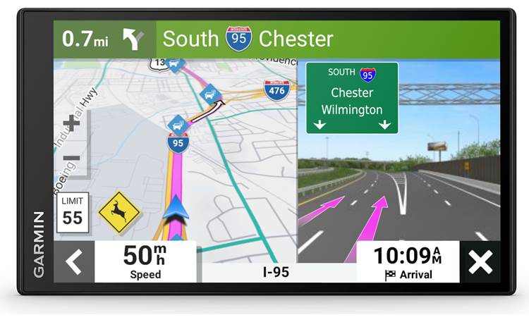 Garmin DriveSmart™ 76 A split-screen view makes it easier to navigate intersections