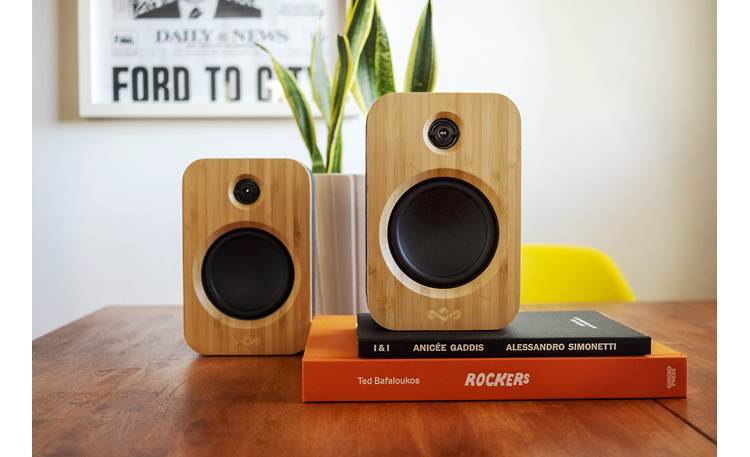 House of Marley Bluetooth® Turntable/Speaker Bundle Speakers pair wirelessly
