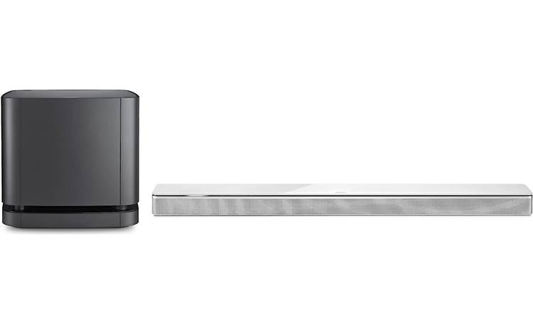 Bose Soundbar + Bass Module 500 bar/Black Sub) Powered bar and subwoofer system with Wi-Fi®, Bluetooth®, and voice control at