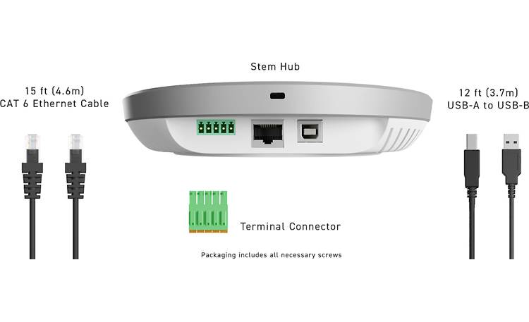 Stem Hub Express Shown with included cables and connector