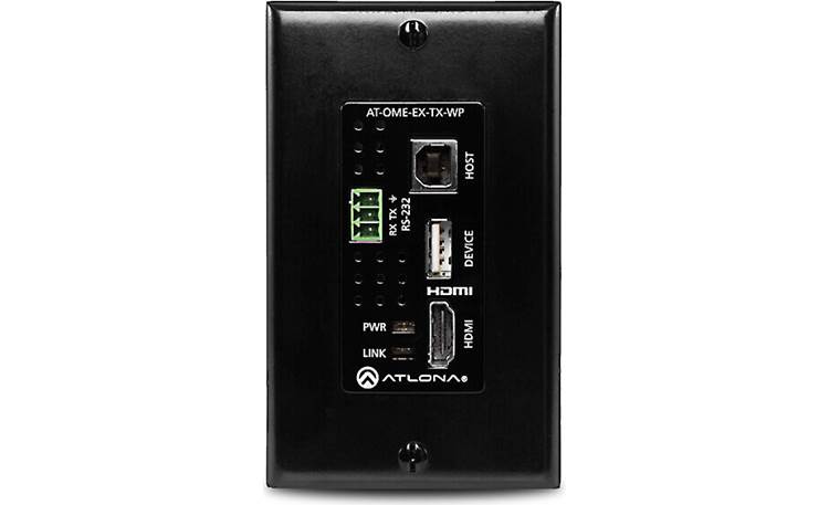 Atlona AT-OME-EX-TX-WP Shown with black faceplate (both black and white plates are included)