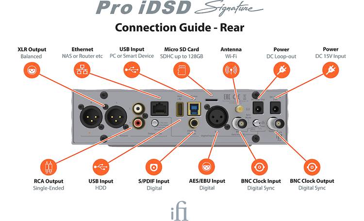 iFi Pro iDSD Signature Back panel connections guide