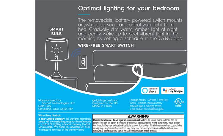GE Cync Bedroom Light and Switch Starter Kit Other