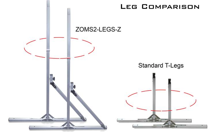Elite Screens ZOMS2-LEGS-Z Detachable and foldable design is easy to swap with existing 