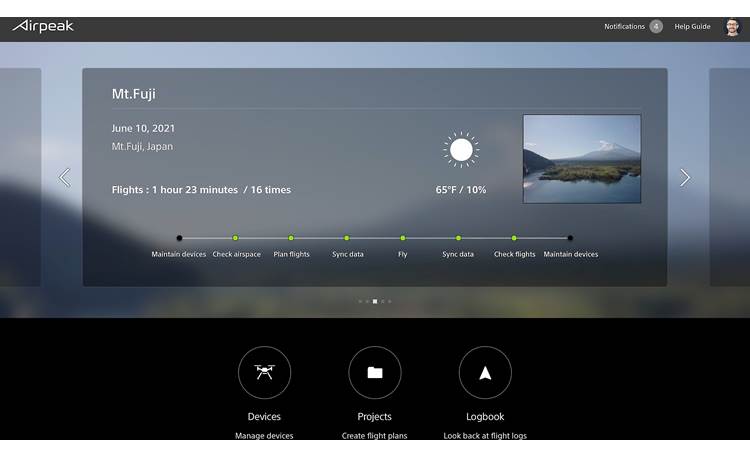 Sony Airpeak S1 Review and manage your flight projects with the Airpeak Base web app