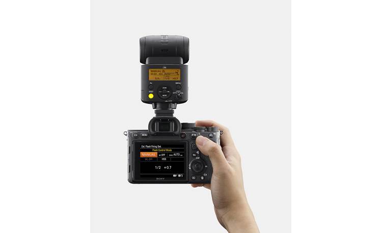 Sony HVL-F46RM Quick Navi display uses the same display tab format as a camera for intuitive control