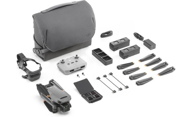 DJI Mavic 3 Fly More Combo Includes charging hub, extra propellers, two extra batteries, and shoulder bag