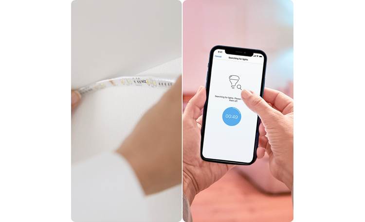 WiZ Full Color LED Strip Starter Kit Plug into AC power then set up using the free WiZ Connected app