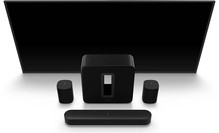 Påstået et eller andet sted design Sonos Beam 5.1 Home Theater Bundle (Black) Includes Sonos Beam (Gen 2), Sub  (Gen 3), and two Sonos Ones at Crutchfield