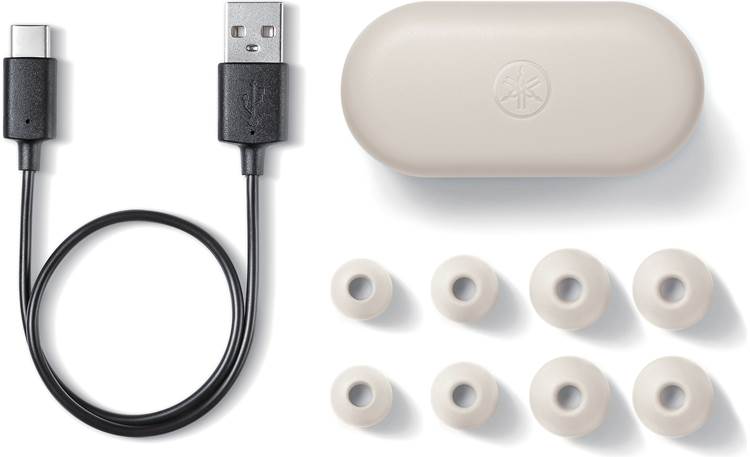 Yamaha TW-E3B Includes USB charging cable and four sizes of ear tips
