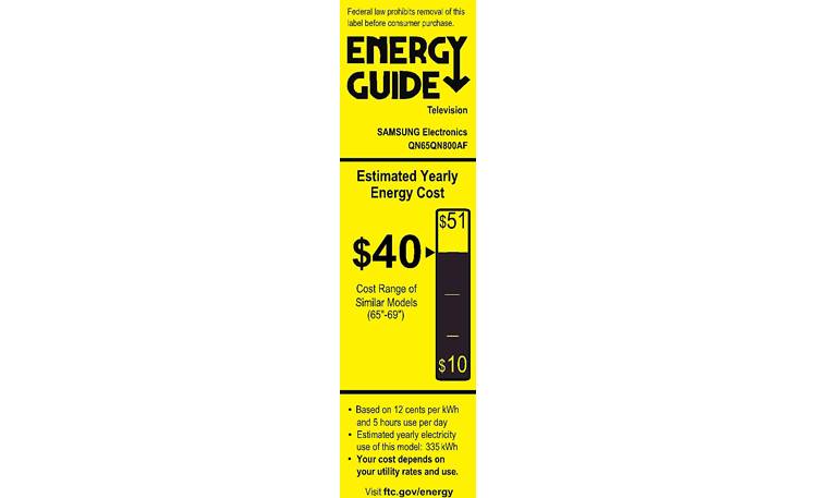 Samsung QN65QN800A Energy Guide